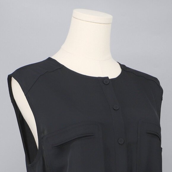 THEORY Cargo Jumpsuit in Twill Sleeveless Belted Lightweight Black Size S - Picture 5 of 8